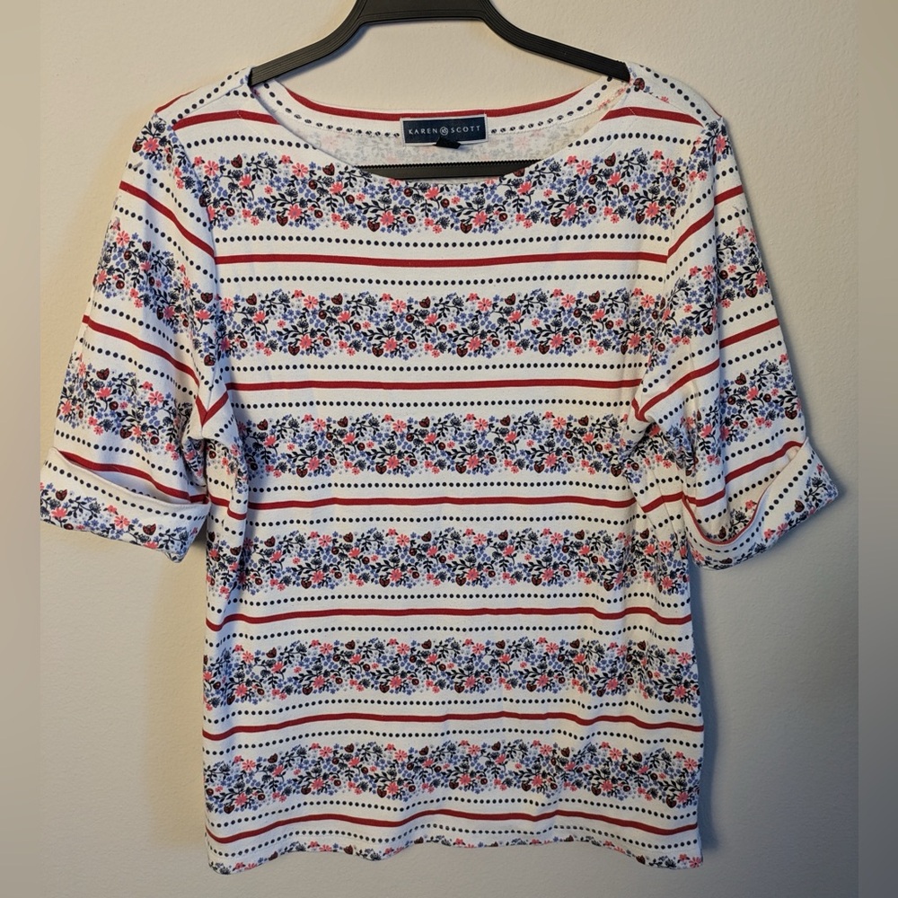 Ladybug striped shirt/ blouse